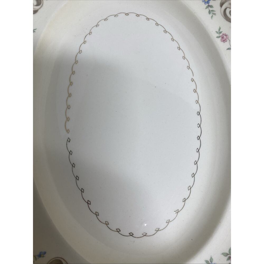 Vintage Paden City Pottery Duchess Medium Oval Platter Floral Gold Trim 11.5” - Picture 8 of 8